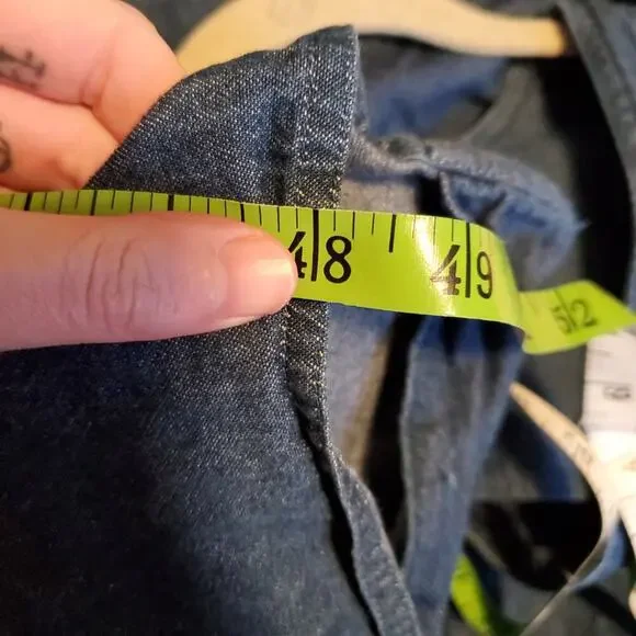 Vintage 90s Cottagecore Sunflower Fall Autumnal Denim A Line Maxi Dress - Picture 15 of 15